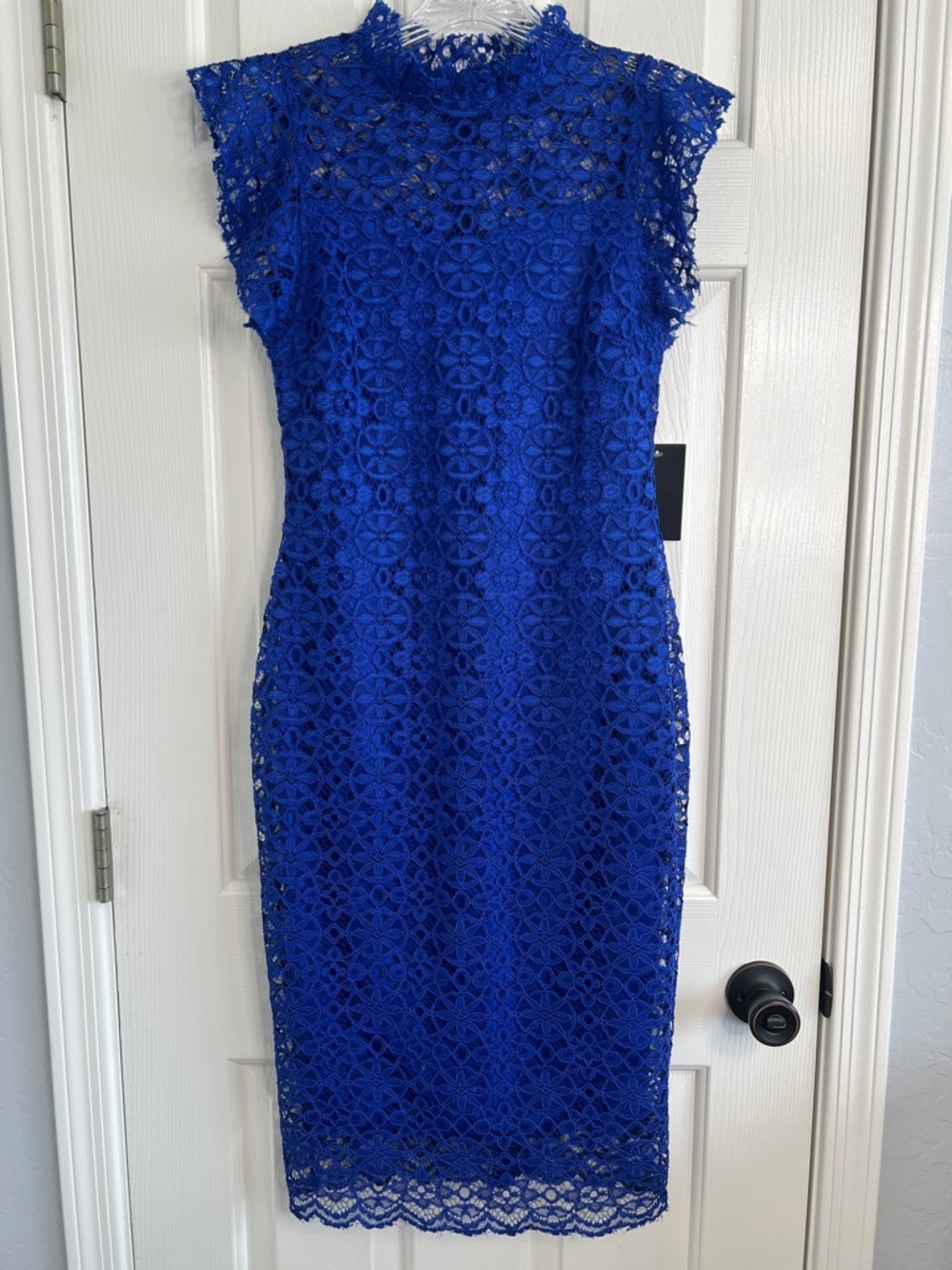 NWT ENFOCUS Studio cobalt blue lace high neck midi size 4
